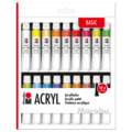 MARABU Acrylfarben Basic Sets, 18 x 12-ml-Tuben