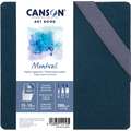 CANSON® Montval® Leporello ART BOOK, Hardcover-Aquarellbuch, 300 g/m², 15 cm x 15 cm, fein, 300 g/m²