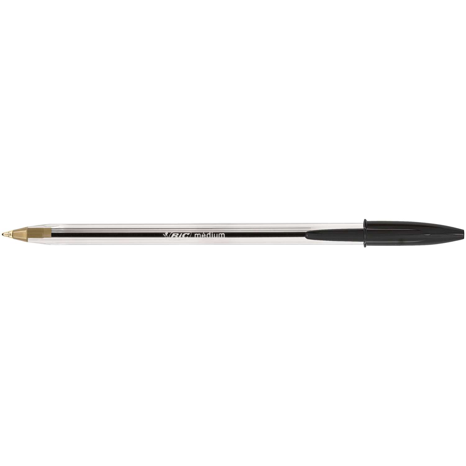 BIC Cristal Medium Kugelschreiber Schwarz – 50 Stück Im Pack, Mit Clip