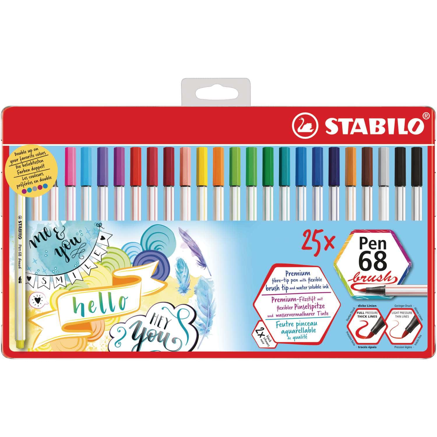 STABILO® Pen 68 brush Sets im Metalletui