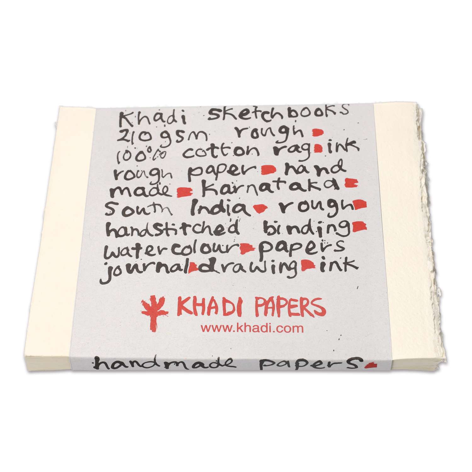 Khadi Handmade Hardback Book 13 X 16 Cm White Smooth By Khadi Papers