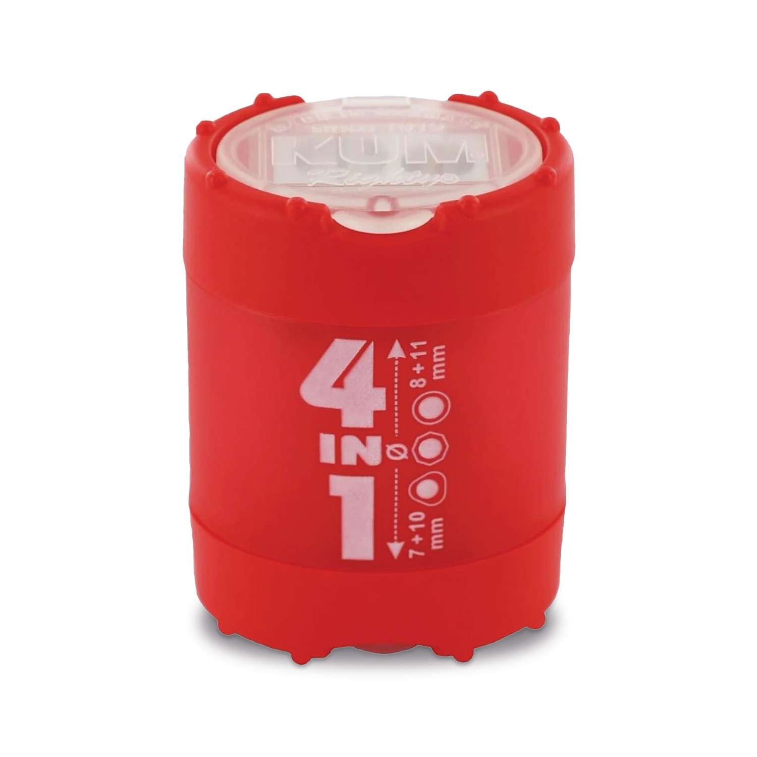 KUM Anspitzer Mit Behälter Pod M2 – 3 Stück, Rot, Für Stifte 8–11 Mm, Doppelspitzer