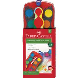 FABER-CASTELL CONNECTOR Farbkasten 12 Farben inkl. Deckweiß