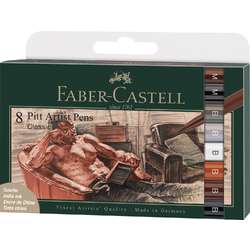 FABER-CASTELL Pitt Artist Pen Tuschestift, 8er-Set, Classic