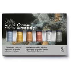 WINSOR & NEWTON Cotman™ Metallic Aquarell-Set, 6 x 8-ml-Tuben