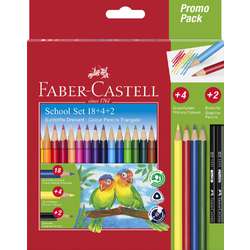 FABER-CASTELL Dreikant-Buntstifte Etui 18+4+2