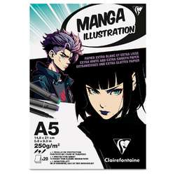 Clairefontaine Manga Illustration Zeichenblock, 250 g/m², 20 Blatt