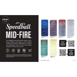 Speedball® Mid-Fire Glaze Farbtabelle Nr. 2, 6 Musterkacheln