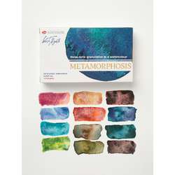 White Nights™ Aquarellfarben Set Metamorphosis mit 12 Näpfe im Metallkasten