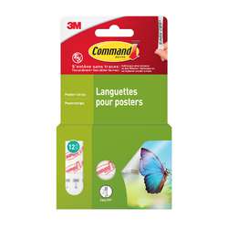 3M Command™ Poster Strips Klebestreifen, 12 Stück, Größe S