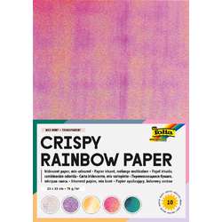 folia® Crispy Rainbow Paper Tonpapier, 10 Bogen