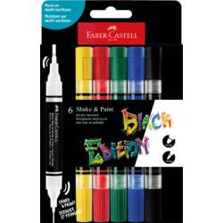 FABER-CASTELL Acrylmarker Shake & Paint ''Black Edition'' 6er-Set