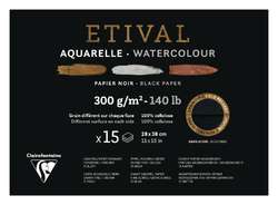 Clairefontaine ETIVAL Aquarellblock Noir, 15 Blatt