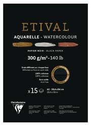 Clairefontaine ETIVAL Aquarellblock Noir, 15 Blatt