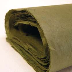 KHADI Handgeschöpftes Lokta Büttenpapier, 50 cm x 75 cm, Olive