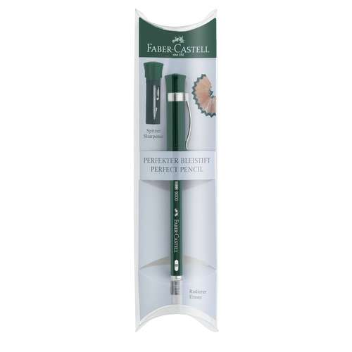 FABER-CASTELL Bleistift CASTELL® 9000 PERFECT mit integriertem Spitzer 