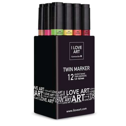 I LOVE ART Twin Marker 12er-Set 