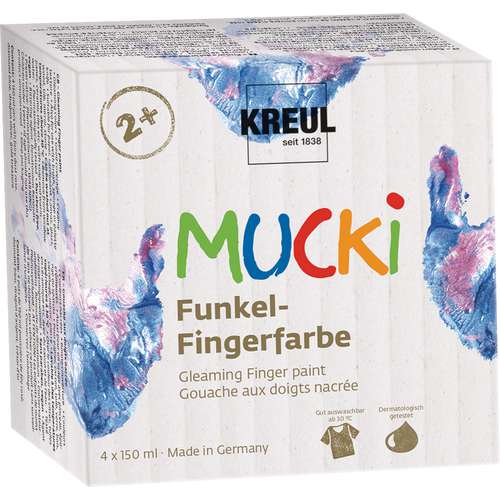 MUCKI Funkel-Fingerfarbe, 4er Set 