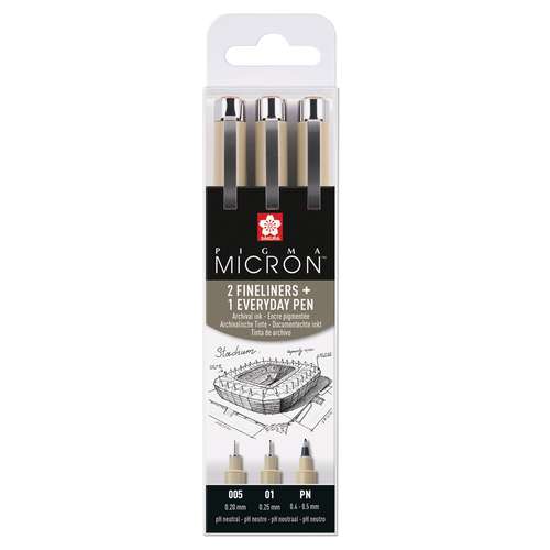 SAKURA® PIGMA® MICRON™ 2 Fineliner + 1 Everyday Pen-Set 