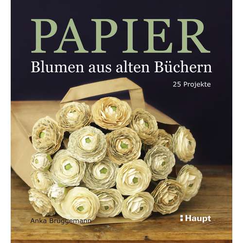 Papier-Blumen aus alten Büchern 