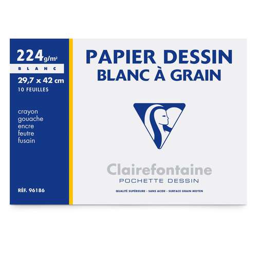 Clairefontaine Zeichenpapier PAPIER DESSIN BLANC À GRAIN 