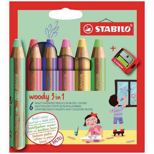 STABILO® woody 3 in 1 Pastell 6er-Set 
