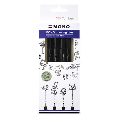 TOMBOW® MONO drawing pen, Fineliner 4er-Sets 