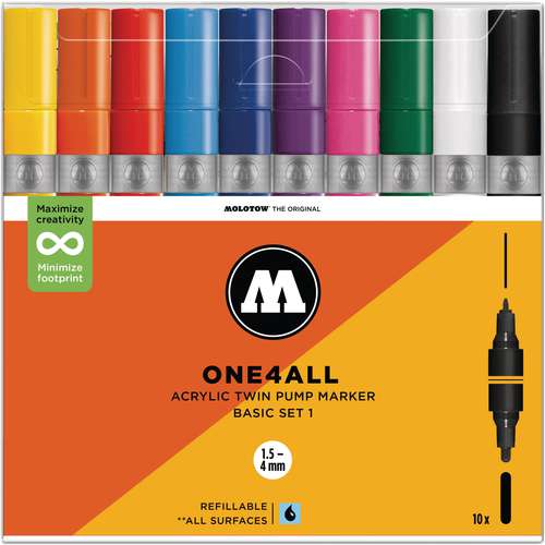 MOLOTOW™ ONE4ALL TWINMARKER 10er Basic Set 1 