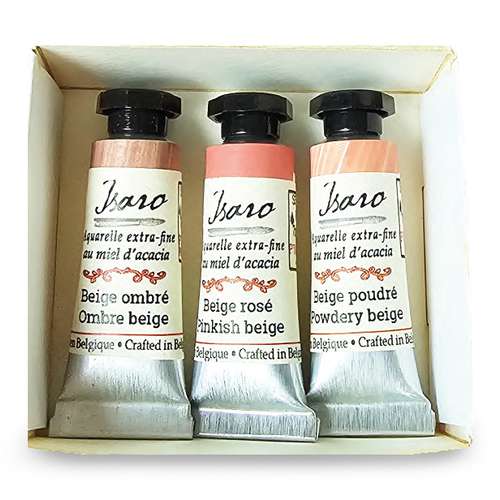 Isaro Extra-feine Aquarellfarben – Set 'Nude' mit 3 Tuben à 7 ml 
