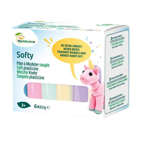 My Mandarine Softy Kinderknete, 6 x 62 g 