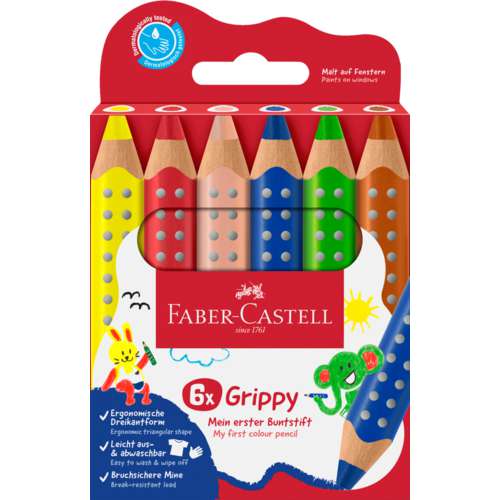 FABER-CASTELL Grippy 6er-Set Buntstifte 