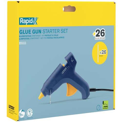 Rapid® EG111 Heißklebepistole inkl. 24 lange 12 mm Heißklebepatronen 