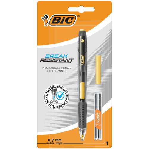 BIC® Druckbleistift Break Resistant 0,7 mm mit 6 Ersatzminen 