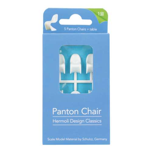 SCHULCZ Miniatur-Set Tisch und 5 Panton-Stühle 